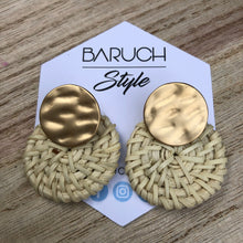 Round Raffia Weaving Earrings - BARUCH Style