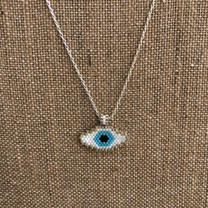 Oval Evil Eye Beaded Necklace - BARUCH Style