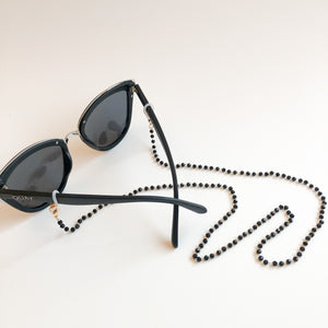 Sunglass Cord Chain / Face-Mask Holder (Black Crystal Beads) - BARUCH Style