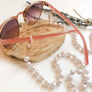 Sunglass Cord Chain / Face-Mask Holder (Pearls) - BARUCH Style