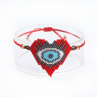 Heart Evil Eye Beaded Bracelet - BARUCH Style