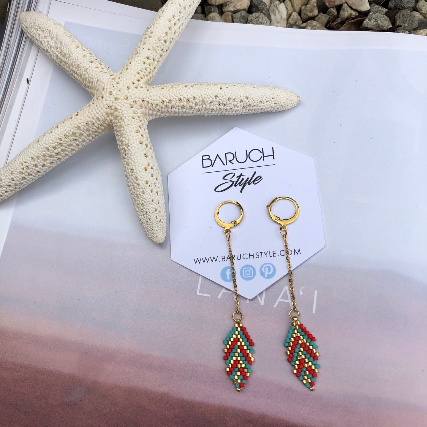 Leaf Beaded Earrings - BARUCH Style