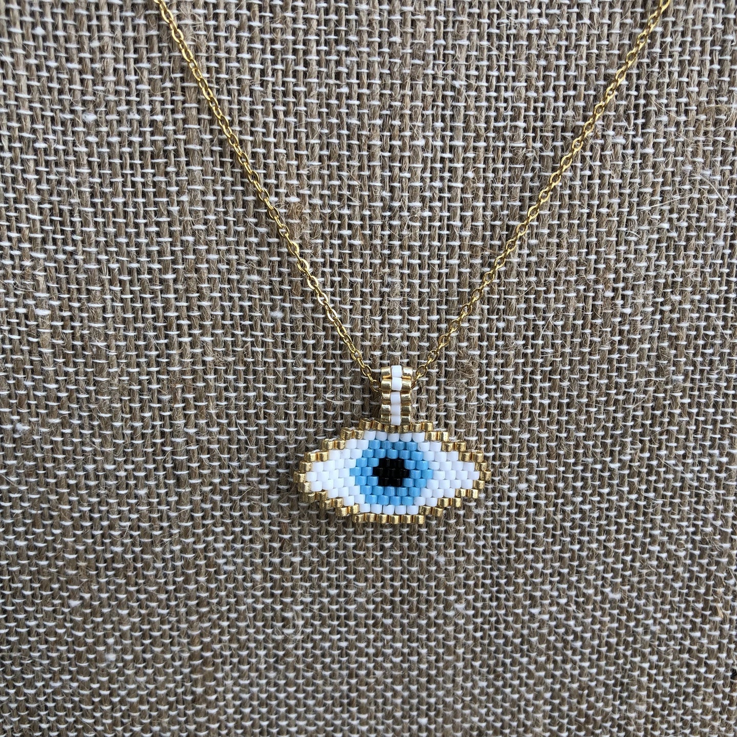 Oval Evil Eye Beaded Necklace - BARUCH Style