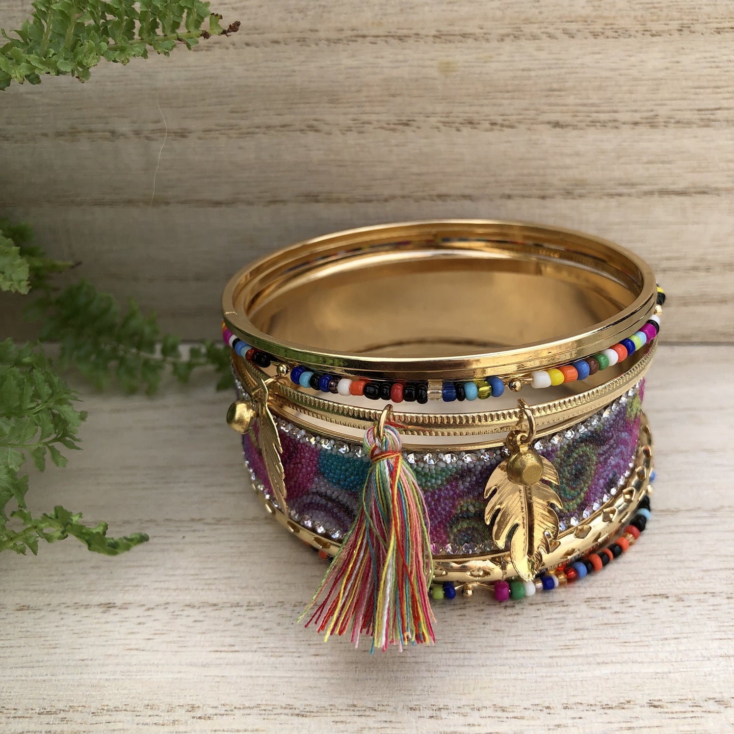 Mixed Beaded Bangle Set - BARUCH Style