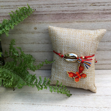 Shell-Butterfly Drop Beaded Bracelet - BARUCH Style