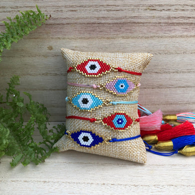 Oval Evil Eye Tassel bracelet - BARUCH Style