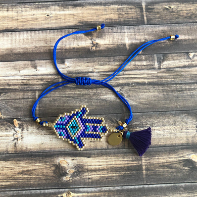 Hamsa Beaded Bracelet -Mini Tassel - BARUCH Style