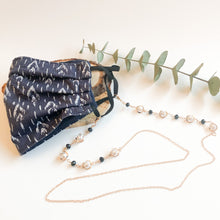 Sunglass Cord Chain / Face-Mask Holder (Pearl and Black Crystals) - BARUCH Style